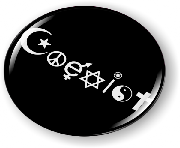 Coexist Black 3D Domed Emblem